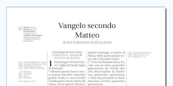 Esempio pagina Vangelo di Matteo